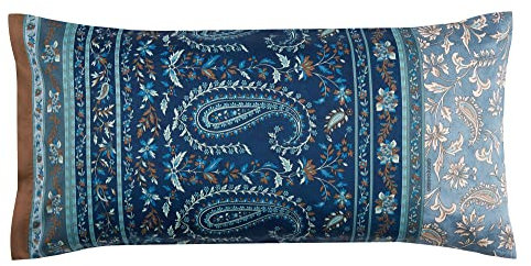 Bassetti Kissenhülle Como G1 aus Baumwolle Mako-Satin in der Farbe Grau mit Reißverschluss, Maße: 40cm x 80cm, 9323971