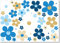 beihaasnatuerlich® 40 Aufkleber Blumen, Prilblumen, Sticker, Blumen für Küche, Bad, Auto, Koffer, Laptop, Aufkleber Fahrrad, Aufkleber Bobbycar, Roller, wasserfeste Sticker Outdoor (blau)