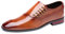 ANUFER Masculino Guapo Diseño único Cuero de Fibra Ultrafina Cordones Lateral Zapatos Formales Marrón SN071153 EU43