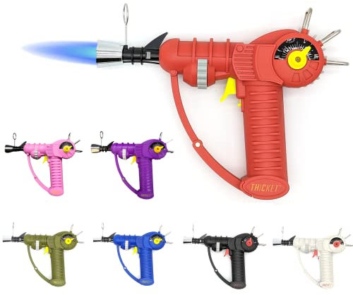 THiCket Raygun Torch Lighter, with Adjustable Flame and Safety Lock (Red)