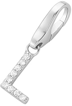 Giorgio Martello Milano Charm Buchstabe L, Zirkonia Steine, Silber 925