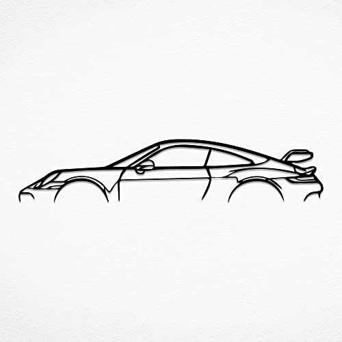 Wanddekoration, Autodekorationen, Autozubehör, Metallwandkunst, Geschenke für Männer, Porsch Zubehör, Autodekoration, Porsch 911 für Zimmerdekoration, Porsch Design, Autoaufkleber (13 x 60 cm)