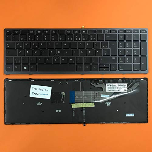 T-ProTek DEUTSCHE - Tastatur Keyboard mit Beleuchtung, Rahmen kompatibel für HP ZBook 15 G3