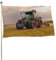 Drapeau décoratif de maison, bannière de cour, tracteur vert, impression champ de céréales, drapeaux de bienvenue de jardin, décoration à suspendre sur pelouse 0,9x1,5 m [90 x 150 cm]