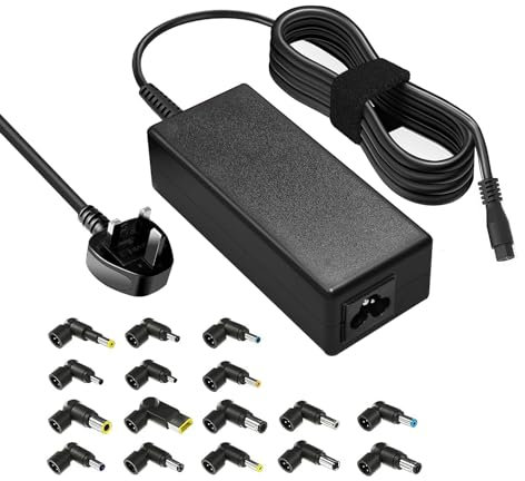 90W Universal Laptop Charger UK AC Adapter for HP Dell Lenovo Acer Asus Toshiba Samsung Sony IBM Fujitsu Gateway Notebook Ultrabook Chromebook Power Supply Cord with 16 Tips