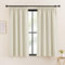 KGORGE Beige Gardinen mit Kräuselband Kurz 2er Set 145 x 140 cm(HxB) Verdunkelungsvorhang für Schiene Fenster Vorhang Blickdicht Thermovorhang Hitzeschutz Kräuselband, Hellbeige