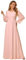Ever-Pretty Women's Dresses Evening Round Neck A-Line Long Sleeve Bridesmaid Dresses Pink 14UK