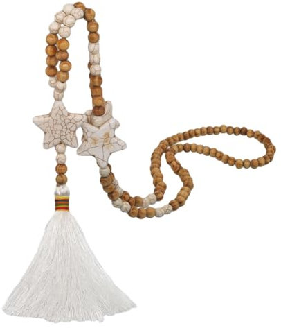 VALICLUD 1stück Handgemachte Holzperlen Halskette Mit Quasten Stilvolle Damenhalskette Für Herbst Winter Langer Anhänger Modischer Schmuck Für Besondere Anlässe Und