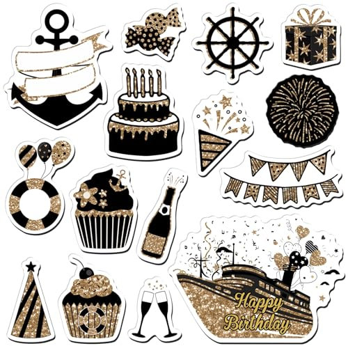 LEIFIDE 15 Pcs Cruise Door Magnets Funny Car Magnets Ship Cruise Door Decorations Stickers Birthday Fridge Decor for Carnival Refrigerator(Ship Style)
