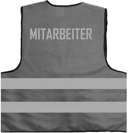 Mitarbeiter Warnweste BZW. Signalweste mit reflektierendem Aufdruck - Größe S/M, Grau