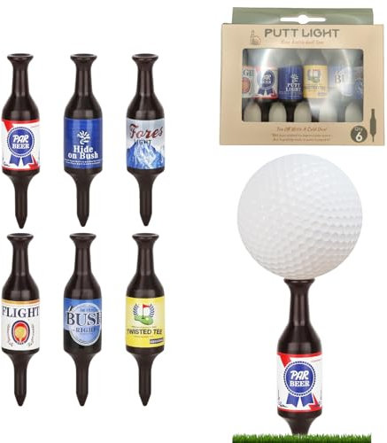 Quixotical 6 Stück Golf-Tees Bierflasche, Lustige Golf-Tees, Langlebige Kunststoff Golf Tee Zubehör, Geschenke für Golfspieler, 9 cm/3.54 Zoll Golf-Tees