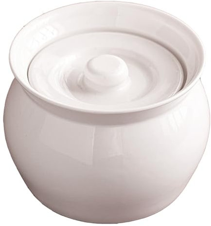 TAMUME Porcelain Tureen, Elegant Soup Pot with Lid for Natural Flavor Preservation, White