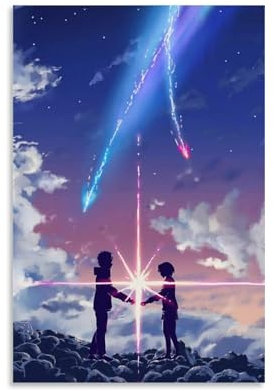 WHBAQ Your Name Poster, Anime-Poster, Leinwand, farbecht, Wandkunst, dekoratives Gemälde für Wohnzimmer, Schlafzimmer, Heimdekoration, 20 x 30 cm, ungerahmter Stil