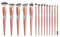 WENH 14 Pcs Luxury Rose Gold Bling Rhinestone Makeup Brushes Set Glitter Diamond Vegan Makeup Brush Set With Rhinestone