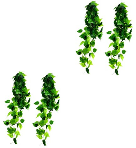 Sosoport 4 Pièces Fausse Plante Imitation Mousse Animale pour Reptiles Plante Serpent Grenouille Accessoires Terrarium Fausses Plantes Accessoires De Réservoir De Serpent Fausses Plantes