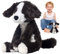 Hund Stofftier - schwarz-weißes Welpentier | Kuscheliges Collie-Welpenspielzeug | Gemütliches Hunde-Kuscheltier-Spielspielzeug | Kuscheliges Kuscheltier für Kleinkinder, Mädchen, Freunde