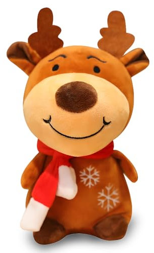 TANJSPO Weihnachten Plüschtier, Rentier Plüschtier, Weihnachten Dekoration Stofftiere, Stofftier Rentier Für Kinder, Weihnachten Elch Plüschpuppe Für Kinder, Home Desktop Deko Jungen Mädchen