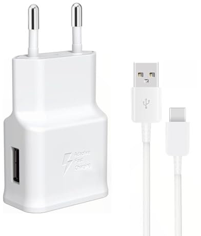 Caricabatterie rapido Caricatore per Telefono Samsung Galaxy A13 A14 A15 A30 A33 A40 A51 A53 A54 A55 S8 S9 S10 S20 S22 S23 Quick Charge, Adattatore Spina USB con Cavo di Ricarica Tipo C