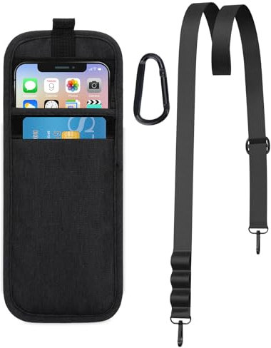 DOB SECHS Universal Handytasche 18 x 9,5 cm Nylon Handyhülle Tasche Pouch für Smartphones 6,9 Zoll, Handy Tasche für iPhone 16 Pro Max Samsung Galaxy Google Pixel, Schwar
