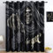 XCQHZYQ Verdunklungsvorhänge Gardinen mit Ösen Sensenmann Tattoo Totenkopf Gothic H 229 x B 168 cm 2er Set Blickdicht Vorhänge Weiche Schiebevorhänge für Schlafzimmer Wohnzimmer