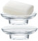 2 Stück Seifenschale,Klarer Seifenhalter,Glas Seifenschale,Seifenschale Glas Rund,Bathroom Accessories,Toilettenartikel Behälter (Durchsichtig)