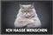 DEL MÀ Unique & Personal Ich Hasse Menschen Fußmatte Katze lustig Einzugsgeschenk Wohnung Einweihungsgeschenk Fußabtreter Schmutzfangmatte für Innen 60x40 cm