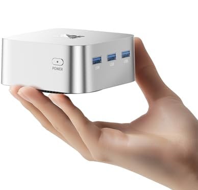ACEMAGICIAN T8Plus Mini PC,12th Gen Ιntel Alder Lake N100 Mini PC (bis zu 3,40 GHz),12GB LPDDR5 256GB M.2 SSD Micro PC mit W11 Pro l Dual RJ45 | 4K HDMI*3 | WiFi 5 für Zuhause/Büro/Schule
