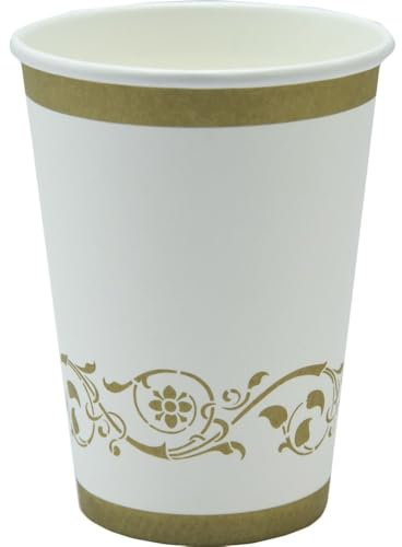 Graziano, Bicchieri di Carta GOLDEN ELEGANCE Confezione da 8 bicchieri, 200 cc, Buffet dolci party