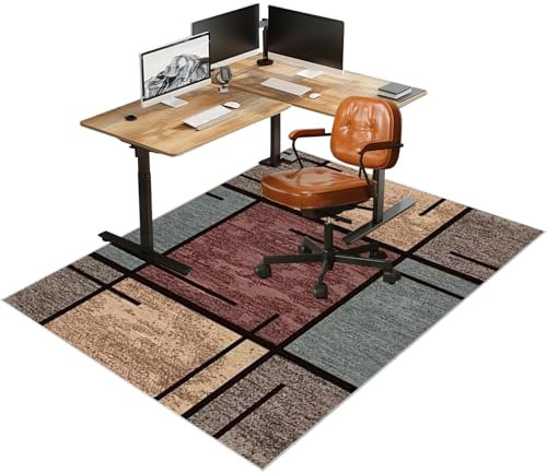 Alfombra para Silla Oficina Gaming, Protector Suelo Silla Ruedas, Alfombra for Silla de Gaming Oficina 140 x 180 cm, Alfombrilla para Silla de Escritorio, Tapete de Protección de Madera/baldosas