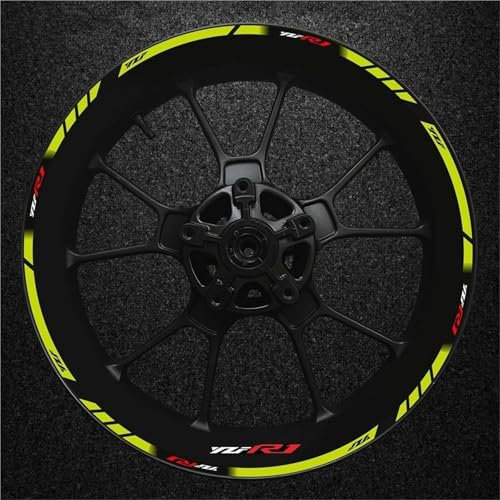 Motorrad-Radnabenaufkleber Motorrad-Felgenaufkleber Für Yamaha YZFR1 YZF R1 YZF-R1 Felgenaufkleber Felgenaufkleber Radnabenaufkleber Felgenrandaufkleber(Farbe 18)