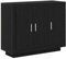 vidaXL Sideboard Buffet - Black Oak Engineered Wood - Rectangular 3-Door Storage for Dining/Living Room