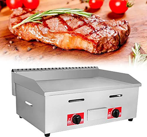 Gasgrillplatte aus LPG, kommerzieller Edelstahl, robuste Grillplatte für Restaurants und den Außenbereich, Gasbackplatte, Burgergrill, große antihaftbeschichtete Brenner, flache Kochplatte und Kochm