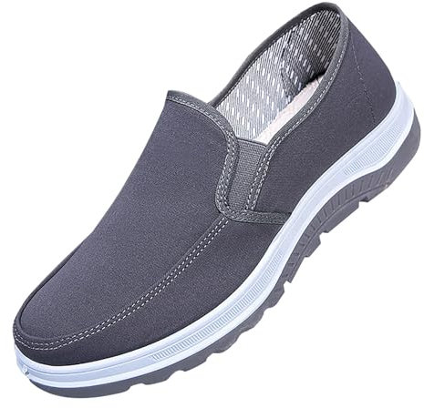 Mocasines casuales para hombre, sin cordones, para caminar, de verano, suela suave, ligeros, cómodos, transpirables, para ocio al aire libre, gris, 38 2/3 EU