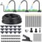 Filhome Bewässerungssystem 15m Nebelleitung, 15 verstellbaren Sprühdüsen, 3/4 & 1/2 Adapter，Outdoor Nebelkühlsystem für Garten Terrasse Balkon