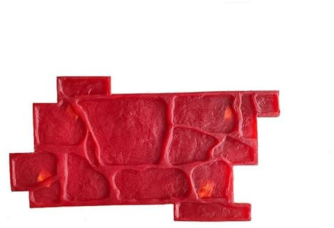 Koncey Tappetino per Timbri in Cemento in Gomma, Stampi per Cemento Effetto Pietra Stampi con Maniglie, Stampo per Mattoni per Giardino e Cortile, 73 x 40 CM, Rosso