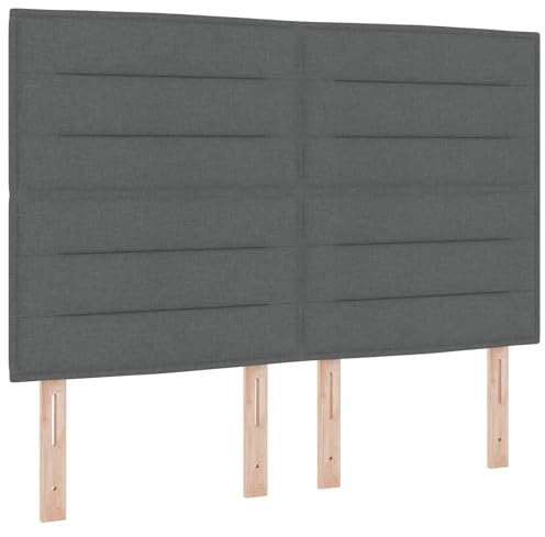 vidaXL Boxspringbett Mit Matratze Dunkelgrau Stoff 140X190 cm Modern Bezogen Für Schlafzimmer Drinnen Nutzung Erwachsene Doppel Schlaflösung Möbel Kopfteil Rahmen Bequem Stabil Glatt
