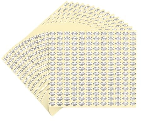 PATIKIL 15 Blätter 2700 Stück QC Bestanden Aufkleber, 13 x 9mm, Oval, Selbstklebende QC Garantieaufkleber, Qualitätsprüfung Sticker, Schwarzer Text Auf Weißem Hintergrund