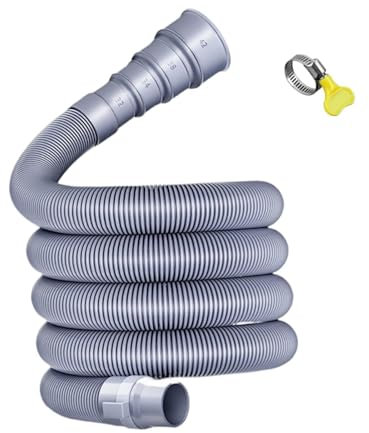 Set di Tubi per Drenaggio Acque Reflue con Morsetto di Ricambio, 3 M