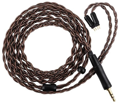Linsoul Kiwi Ears Terras IEM Cable,Cable de Cobre de Cristal Único 4N 32AWG 4Núcleos,Cables de Alta Fidelidad 1.25m con Enchufe Intercambiable de 3.5/4.4mm para Orchestra Lite Aether Mangird Tea Pro