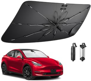 BIBIBO Compatible con Tesla Model Y 2021-2024 2025 Parasol Cubiertas Parasol Parabrisas Delantero Parabrisas Coche Parasol Modelo 3 Accesorios