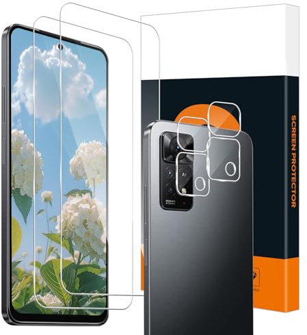 Carantee 2+2 Stück für Panzerglas für Xiaomi Redmi Note 11 Pro 5G | 9H Härtegrad Frei von Kratzern Ultra-HD Bläschenfrei für Xiaomi Note 11 Pro Schutzglas