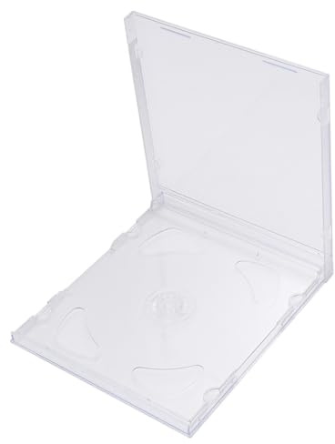 NULYLU Custodia Trasparente Confezione da 10 per CD Dvd in Plastica Rigida Capacità Doppia per 2 Dischi, Pratica e Portatile per e Mixtape