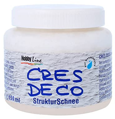 KREUL 49551 - Cres Deco, 150 ml in weiß, Strukturschnee auf Wasserbasis, für Untergründe wie Terrakotta, Keramik, Stein, Karton, und Leinwand