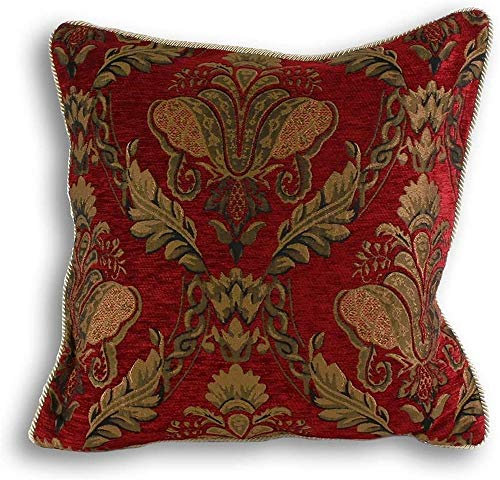 Burgunderrot, Rot und Gold Diese Kollektion inkl. extra große Kissen (58 x 58 cm) mit einer Auswahl der Inneneinrichtung, Quadratische Kissen (45 x 45 cm) mit einer Auswahl der Inneneinrichtung eine Tisch Läufer (230 x 33 cm) fertig mit Quasten an beiden Enden; 3 Größen von Vorhänge mit Raffhaltern, und kommen komplett gefüttert (168 cm x 183 cm; 168 cm x 229 cm & 229 cm x 229 cm) Plus der Sofa-Überwurf (130 cm X 170 CM) komplett mit Edelstahldraht Fransen., rot, 45cm x 45cm Covers
