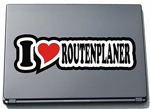INDIGOS UG I Love Heart Aufkleber Decal Sticker Laptopskin 210 mm I Love ROUTENPLANER