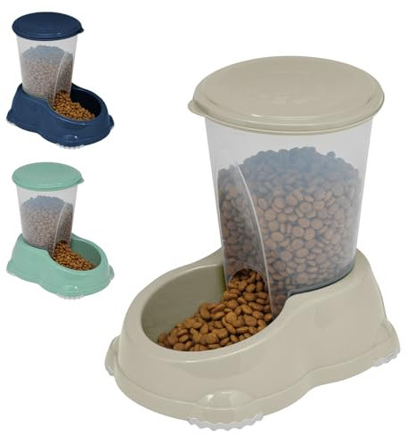 CAT CENTRE Smarty Snacker Bowl 1.5L Automatic Gravity Dry Food Dispenser Snacks Dog Rabbit Small Animal Premium Pet Supplies Kittens Healthy Feeder Grey