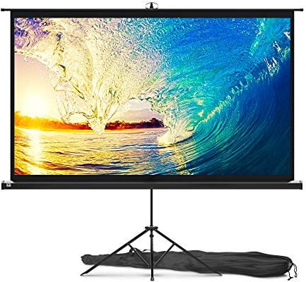 Écran de Projection sur Pieds 84 Pouces - Écran pour projecteur intérieur et extérieur pour Films ou présentations - Écran sur trépied HD Premium sans pli 16:9 avec Sac de Transport et Sangles, Mat