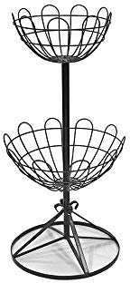 Garden Pride Two Tier Jardiniere - Patio Planter Basket Stand - Made of plastic coated solid steel - Handmade in the UK (12 & 16 Basket Stand)