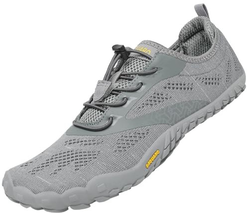 SAGUARO Homme Chaussures Minimalistes de Fitness Chaussures de Trail Running Chaussures de Sport,Tricot Gris,39
