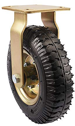 200 mm 8 Zoll Schwerlast Große Lenkrollen für Trolley und Industrieller Transport Vergoldung Silent Rubber nicht drehbare Rollen 160kg Eisenkernrad zum Schubkarre Draussen 1 Stück